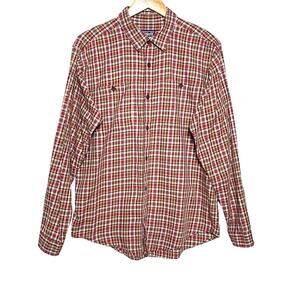 PATAGONIA Men’s Checked Plaid Long Sleeve Button Up Pima Cotton Shirt
